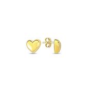 9K Yellow Gold Love Heart Stud Earrings image