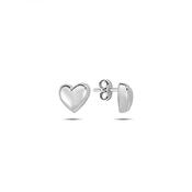 ​9K White Gold Love Heart Stud Earrings. image