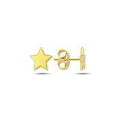 9K Yellow Gold Star Stud Earrings image