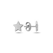 9K White Gold Star Stud Earrings image
