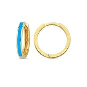 9K Yellow Gold Hoop Earrings - Blue image