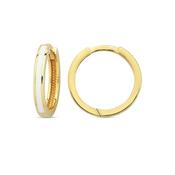 ​9K Yellow Gold Hoop Earrings - White image