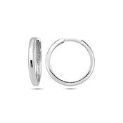 ​9K White Gold Hoop Earrings image