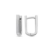 ​9K White Gold Hoop Earrings image