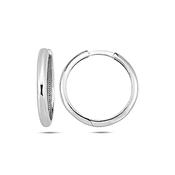 ​9K White Gold Hoop Earrings​. image