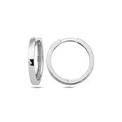 ​9K White Gold Hoop Earrings - Medium. image