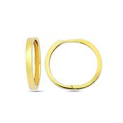 9K Yellow Gold Hoop Earrings - Large image