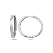 9K White Gold Hoop Earrings - Large image