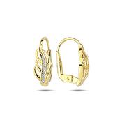 9K Yellow Gold Earrings with CZ detail image
