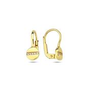 ​9K Yellow Gold Hoop Earrings with CZ strip. image