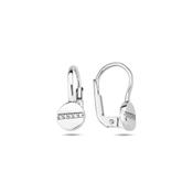 ​9K White Gold Hoop Earrings with CZ strip image