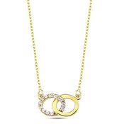 9K Yellow Gold 43cm Necklace with CZ detail. image