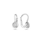 ​9K White Stone Hoop Earrings with CZ stones. image