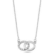 ​9K White Gold 43cm Necklace with CZ detail. image