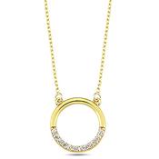 9K Yellow Gold 43 cm Necklace with CZ detail image