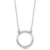 ​9K White Gold 43 cm Necklace with CZ detail. image