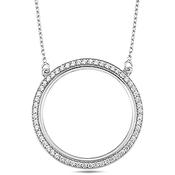 ​9K White Gold 43 cm Necklace with CZ detail.​ image