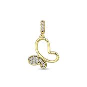 ​9K Yellow Gold  Pendant with CZ Stones. image