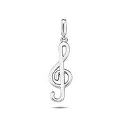​9K White Gold Treble Clef Pendant image