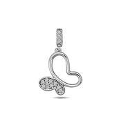 ​9K White Gold Pendant with CZ Stones. image