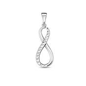 ​9K White Gold Infinity Pendant. image