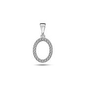 9K White Gold Pendant with CZ Stones. On Chain image