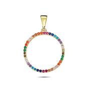 9K Yellow Gold Pendant with Colourful CZ Stones image