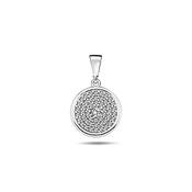 ​9K White Gold Pendant with CZ Centre. image