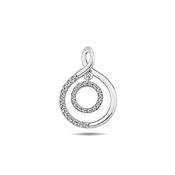​9K White Gold Pendant with CZ Stones. image