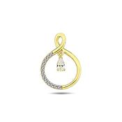 9K Yellow Gold Pendant with CZ Drop Stone image