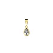 9K Yellow Gold Tear Drop  Pendant with CZ Stone image