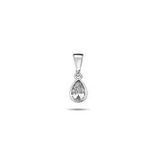 ​9K White Gold Tear Drop  Pendant with CZ Stone image
