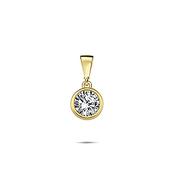 ​9K Yellow Gold Pendant with CZ Stone. image