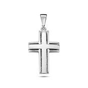 ​9K White Gold Cross Pendant​. image