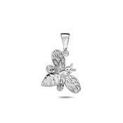 ​9K White Gold Bee Pendant​. image