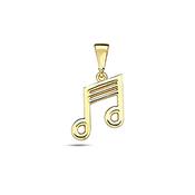 9K Yellow Gold Music Note Pendant image