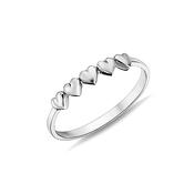 9K White Gold Ring with Love Hearts image