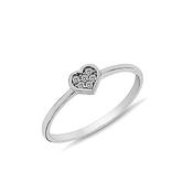 ​9K White Gold Ring with CZ Love Heart​. image