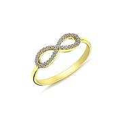 9K Yellow Gold Infinity Ring with CZ Stones image
