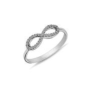 ​9K White Gold Infinity Ring with CZ Stones​. image