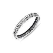 9K White Gold Ring with CZ Stones image