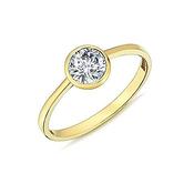 9K Yellow Gold Ring with CZ Stone image