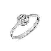 ​9K White Gold Ring with CZ Stone​. image
