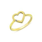 9K Yellow Gold Ring with Love Heart image