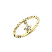 9K Yellow Gold Ring with CZ Drop Star image