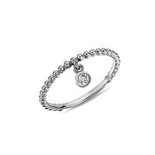 ​​9K White Gold Ring with CZ Drop Stone​. image