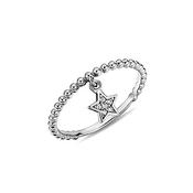 ​9K White Gold Ring with CZ Drop Star image