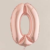 Number 0 Rose Gold Foil Balloon - 34" image