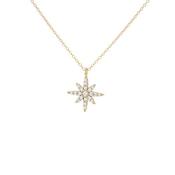9ct Gold North Star Cubic Zirconia Necklace image