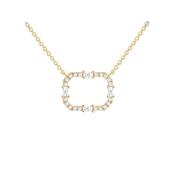 9ct Gold Rectangle Frame Cubic Zirconia Necklace image